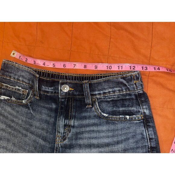 Aerie Blue Distressed Denim High-Rise Cut-Off Women's Shorts Size XS - Picture 5 of 7